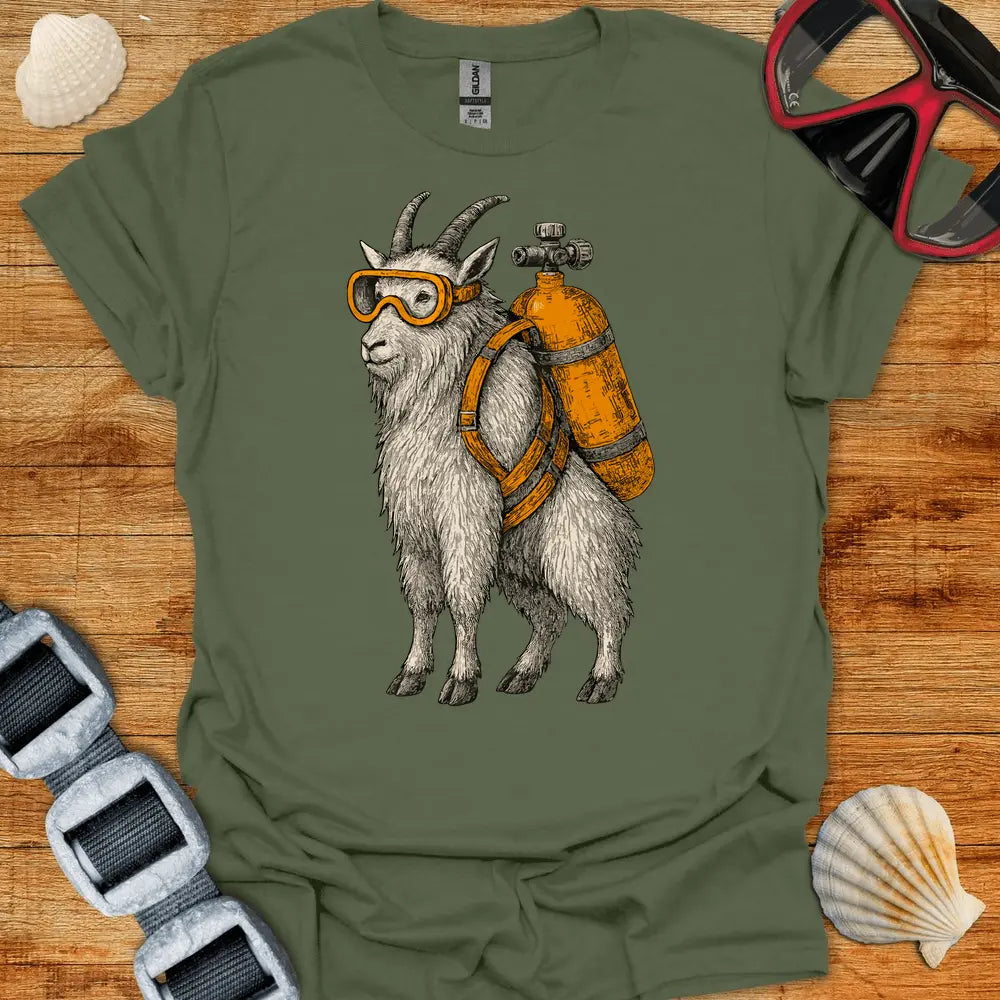 T-Shirt Military Green / S Scuba Goat T-Shirt
