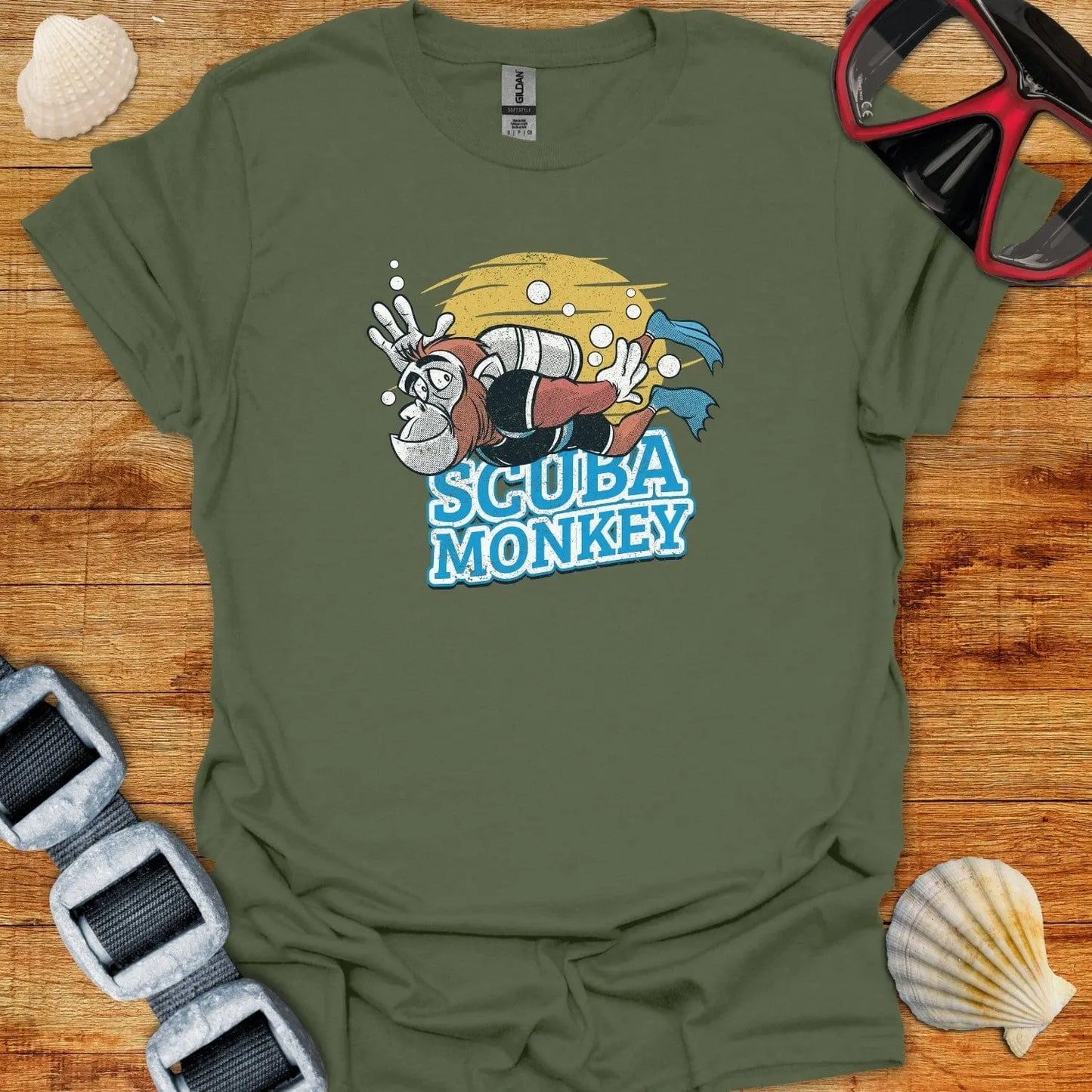 T-Shirt Military Green / S Scuba Monkey