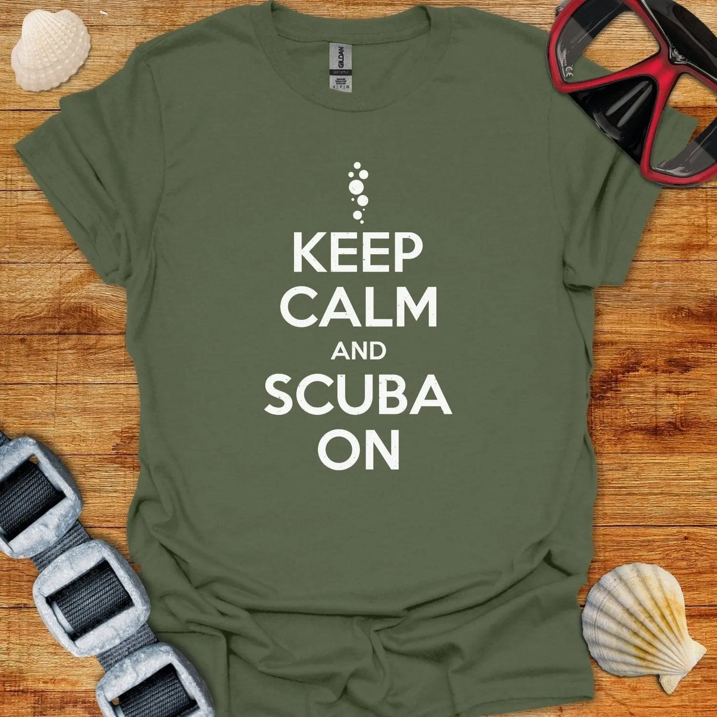 T-Shirt Military Green / S Scuba On T-Shirt