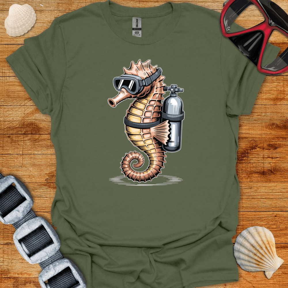 T-Shirt Military Green / S Seahorse Diver T-Shirt