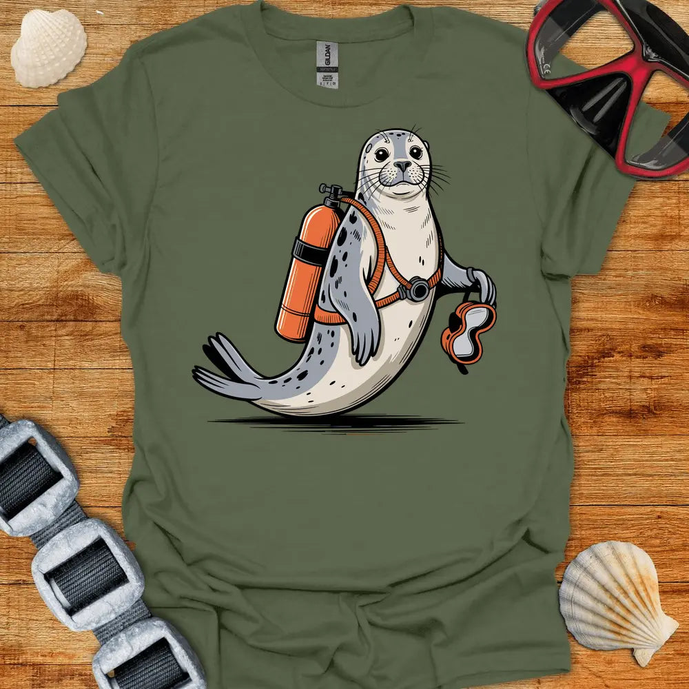 T-Shirt Military Green / S Seal Diver T-Shirt