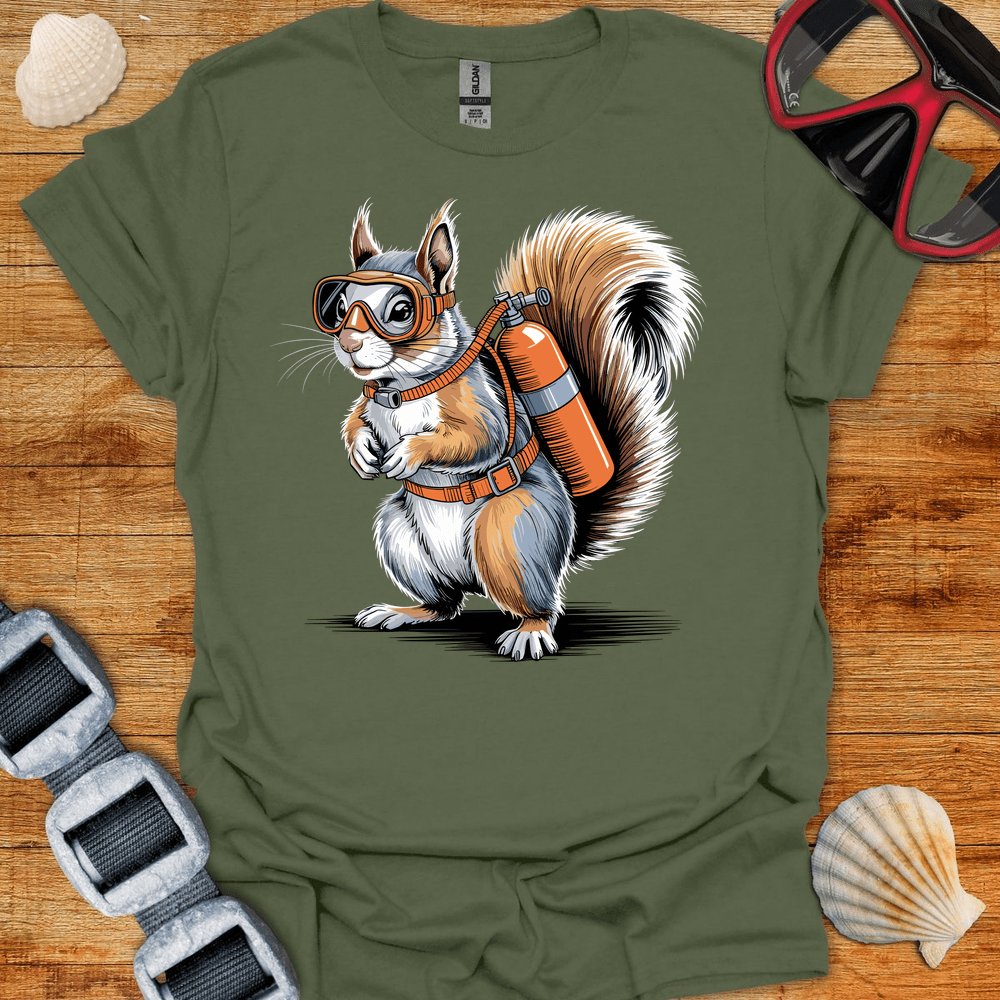 T-Shirt Military Green / S Squirrel Diver T-Shirt