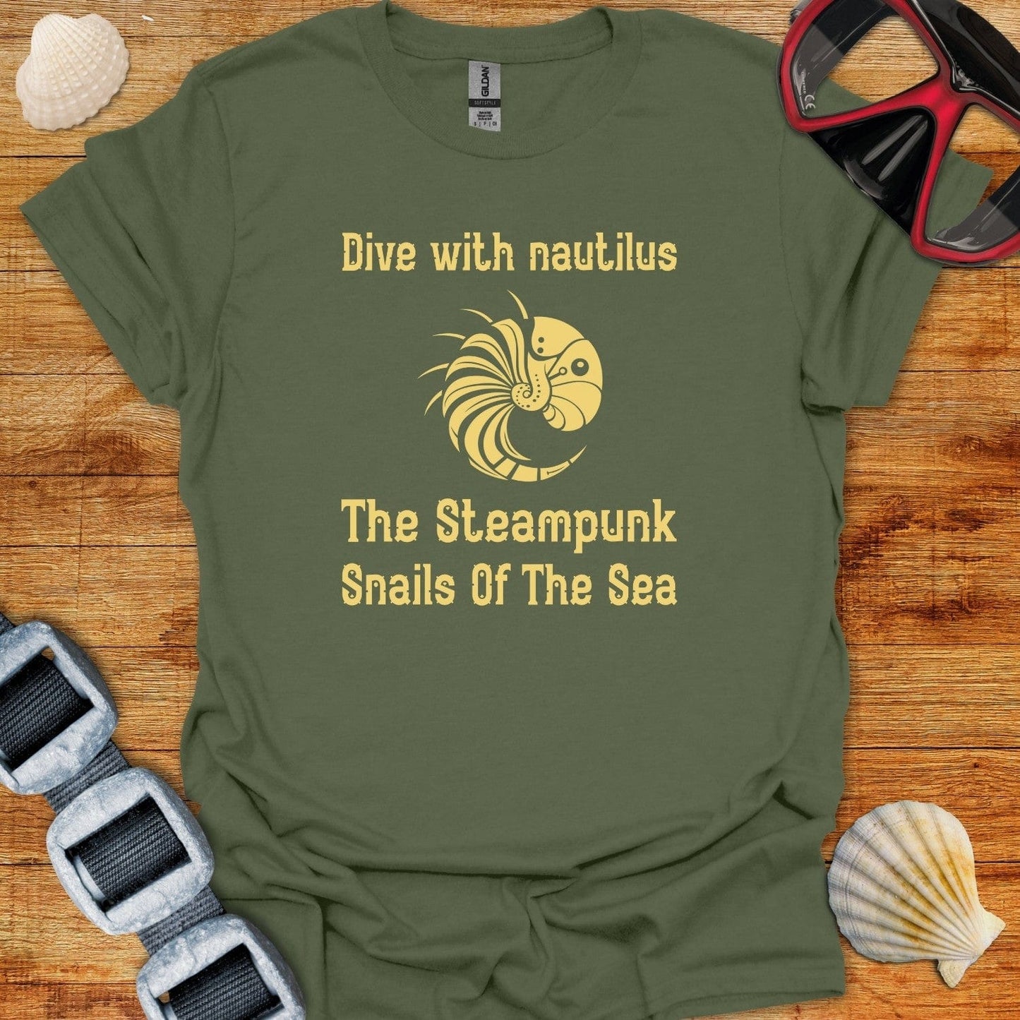 T-Shirt Military Green / S Steampunk Nautilus