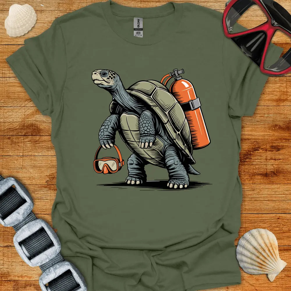 T-Shirt Military Green / S Tortoise Diver T-Shirt