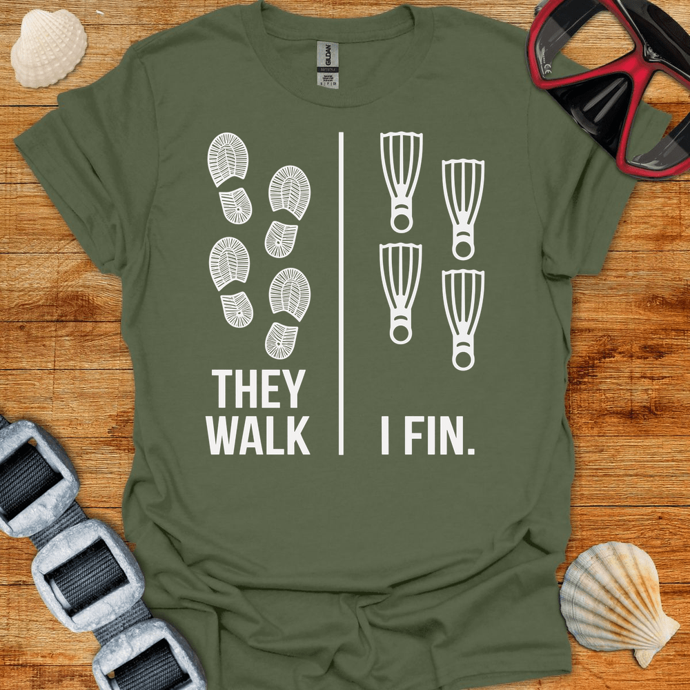 T-Shirt Military Green / S Walk Fin T-Shirt