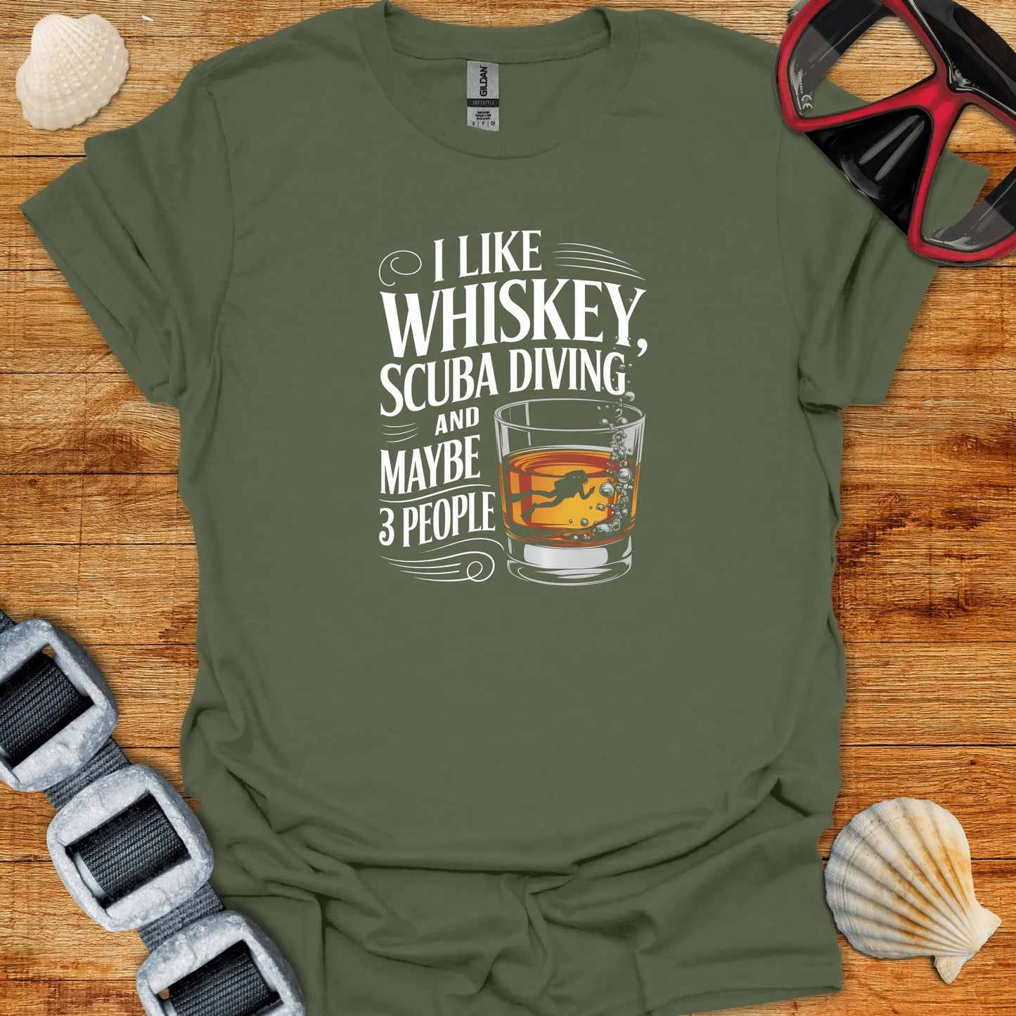 T-Shirt Military Green / S Whiskey & Scuba T-Shirt