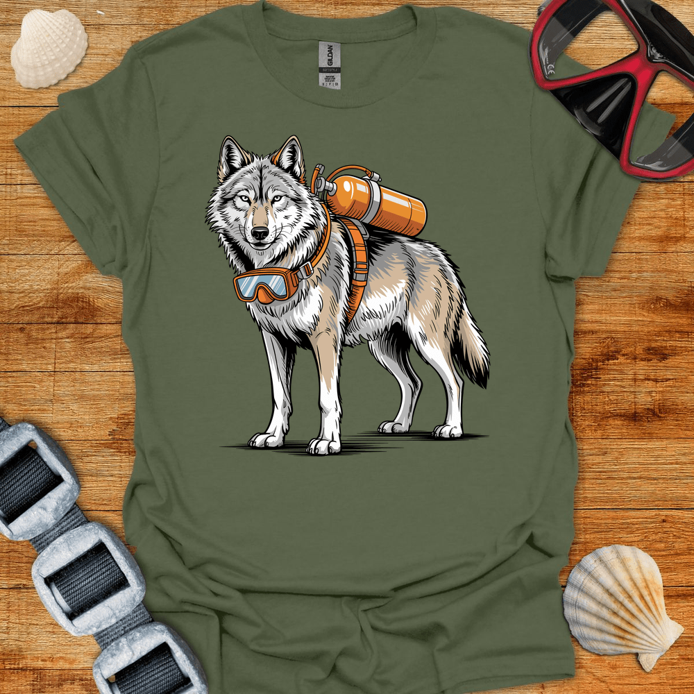 T-Shirt Military Green / S Wolf Diver T-Shirt