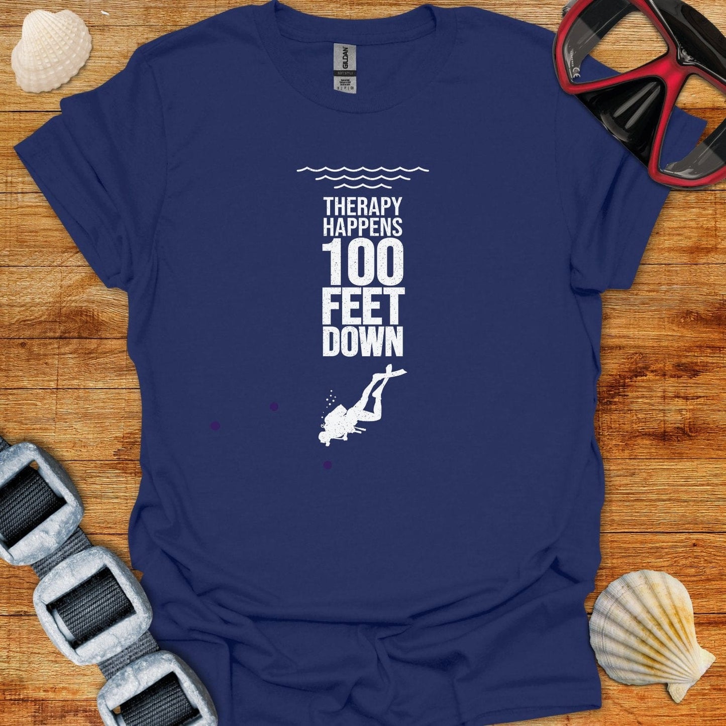 T-Shirt Navy / S 100 Feet Down