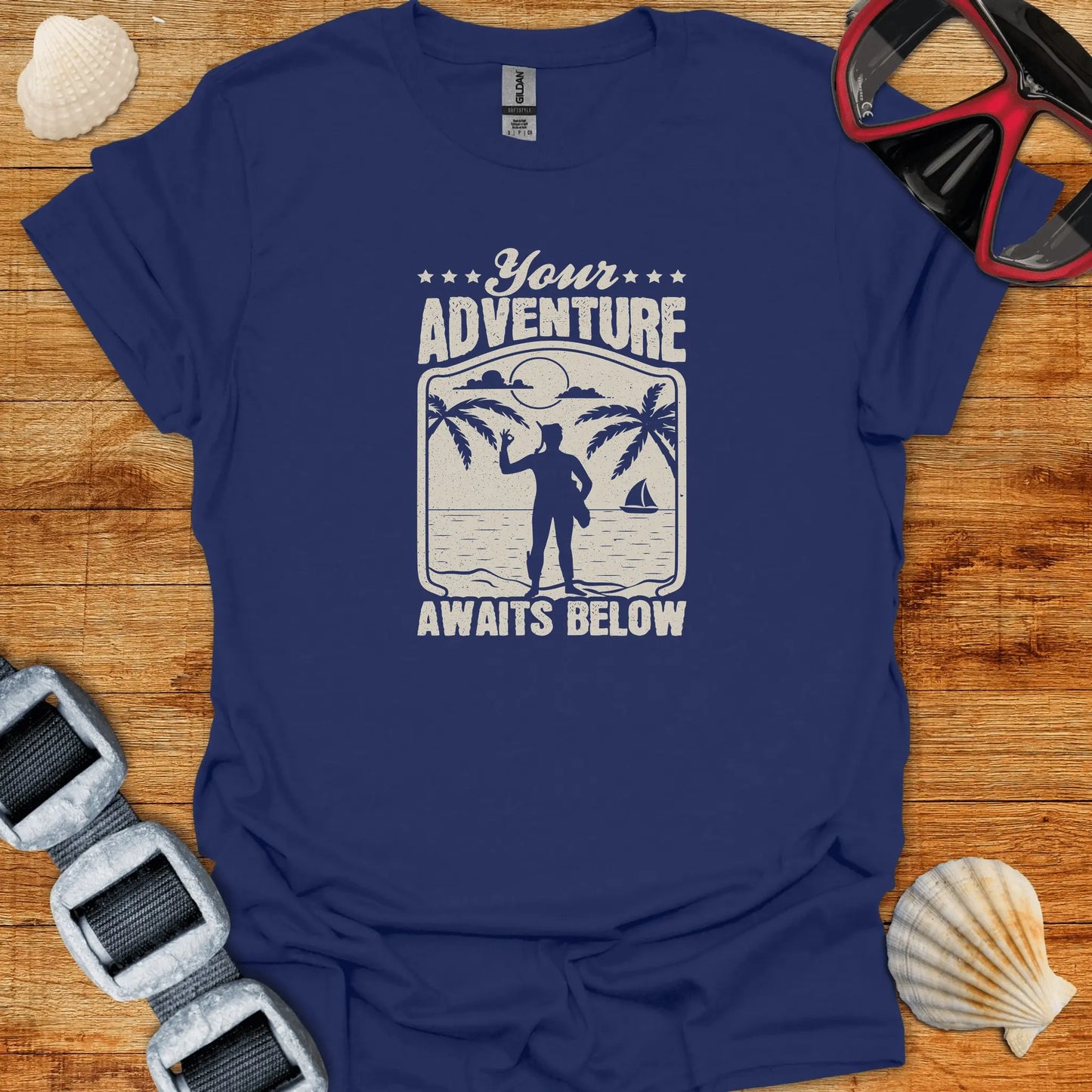 T-Shirt Navy / S Awaits Below T-Shirt