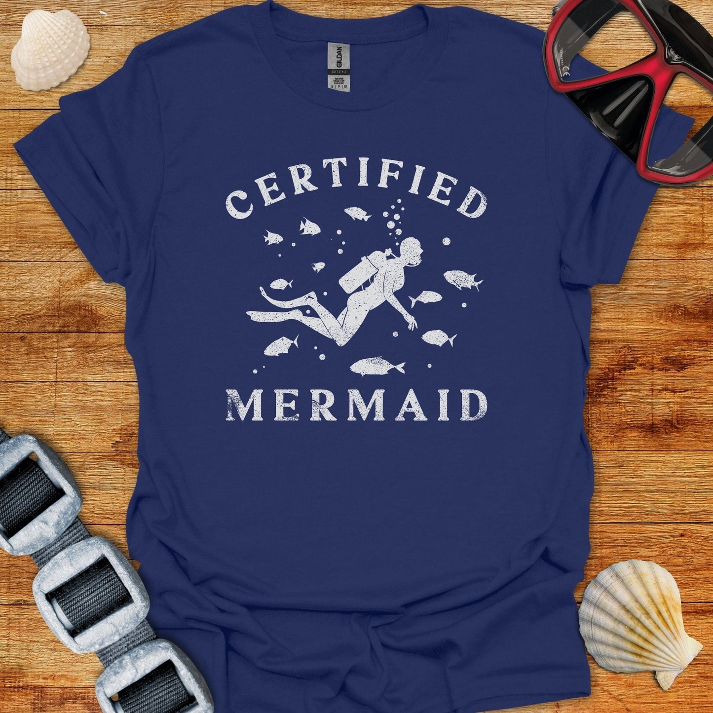 T-Shirt Navy / S Ceritfied Mermaid - T Shirt