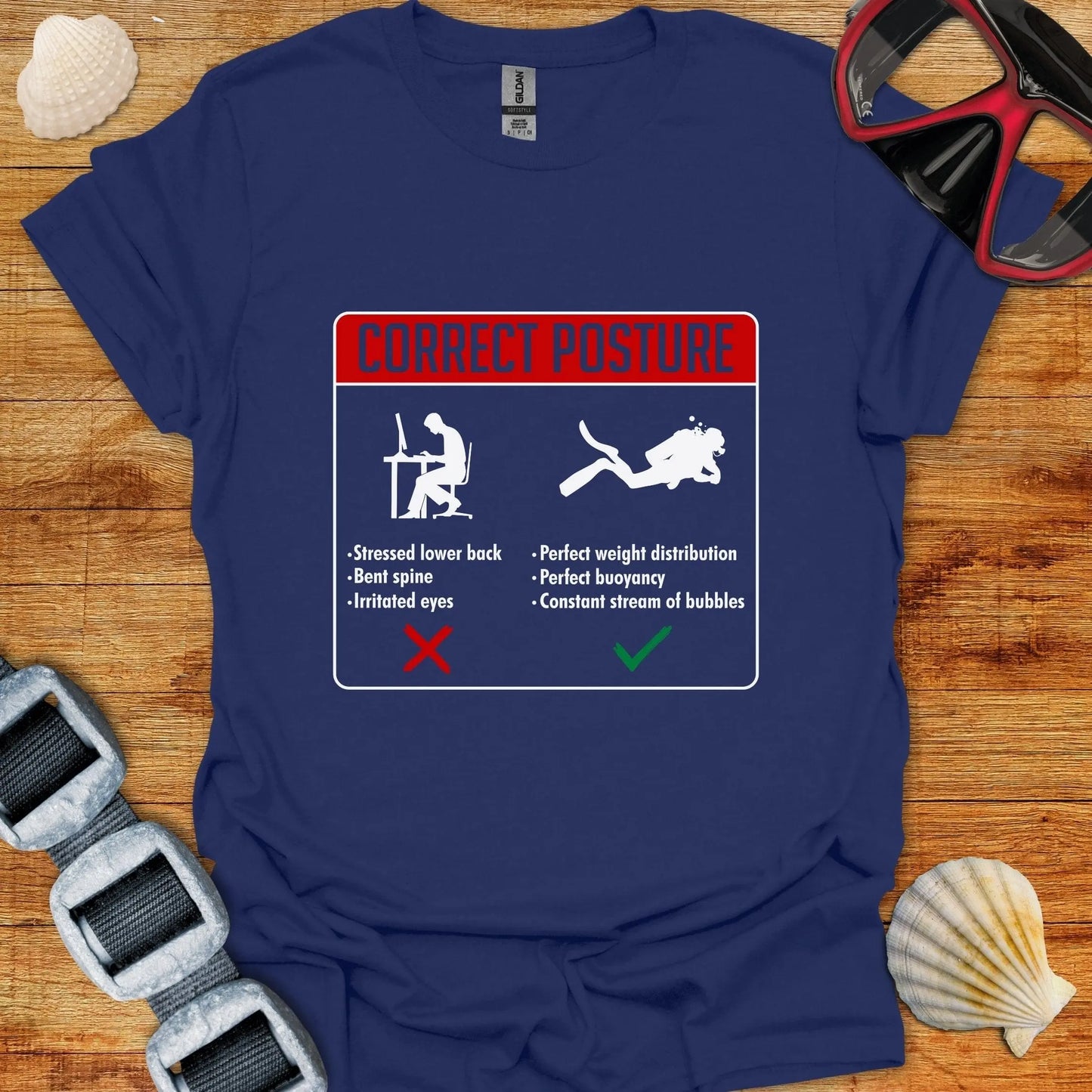 T-Shirt Navy / S Correct Posture T-Shirt