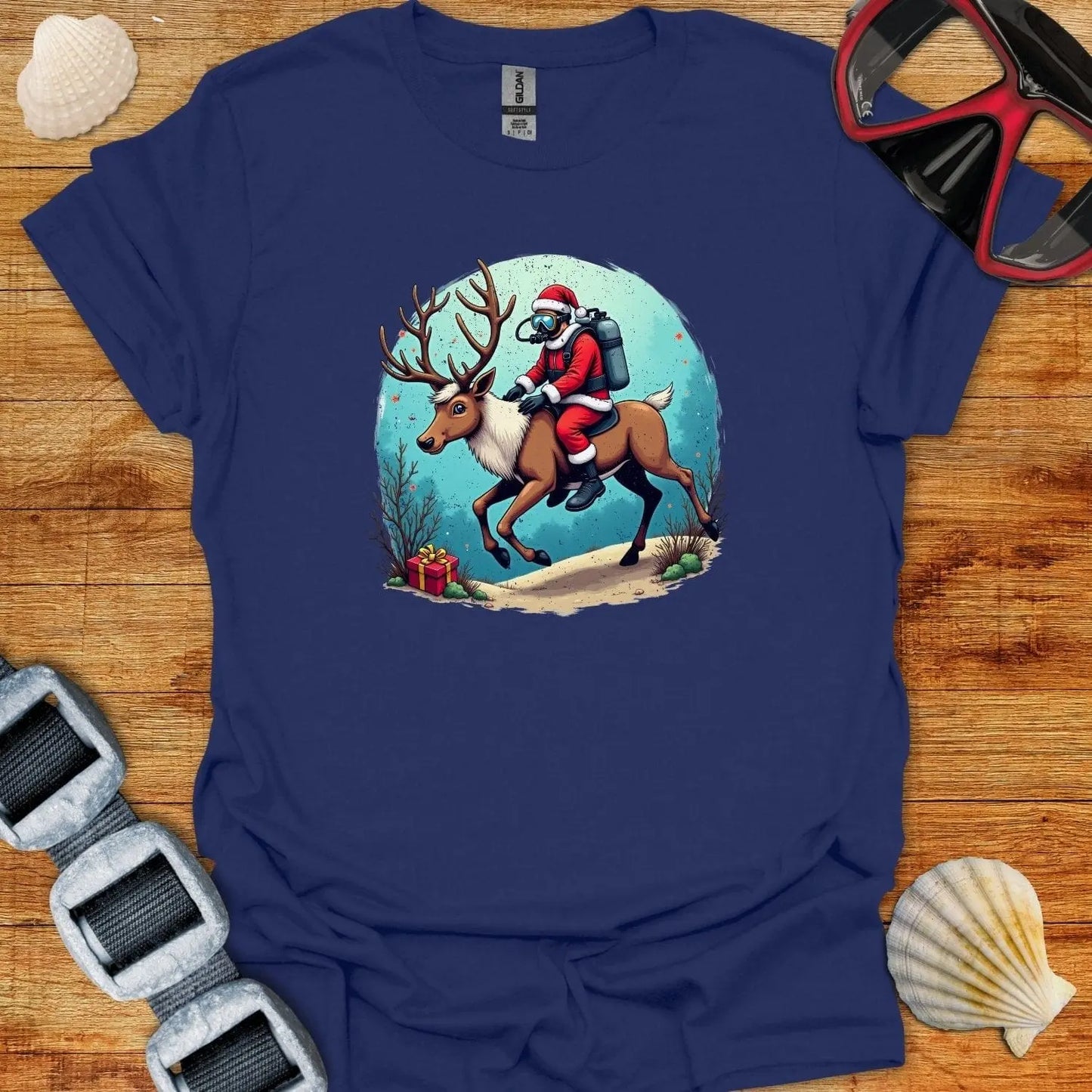 T-Shirt Navy / S Dive Reindeer T-Shirt