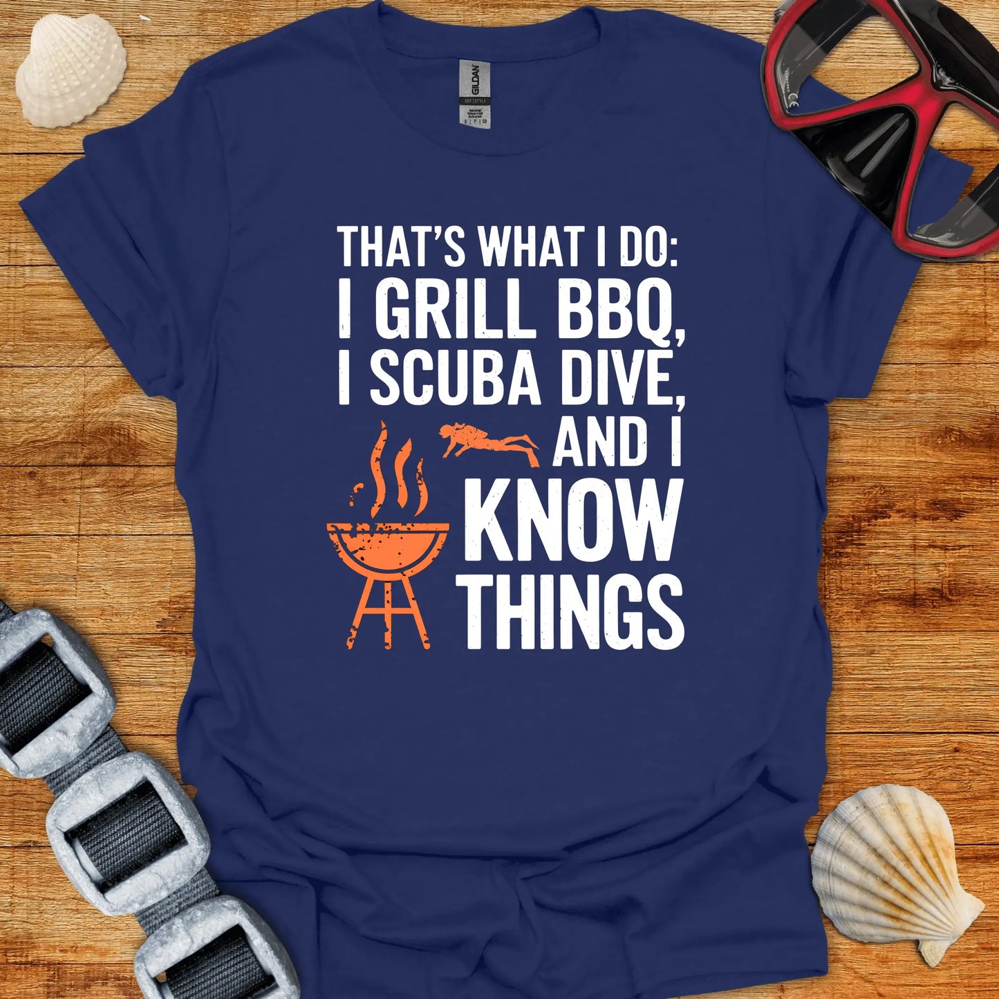 T-Shirt Navy / S Do BBQ & Dive T-Shirt