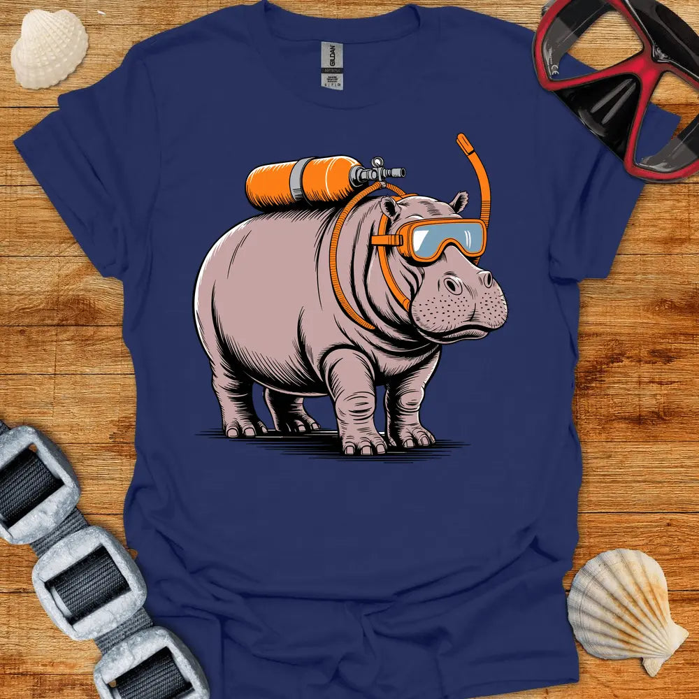 T-Shirt Navy / S Hippo Diver T Shirt