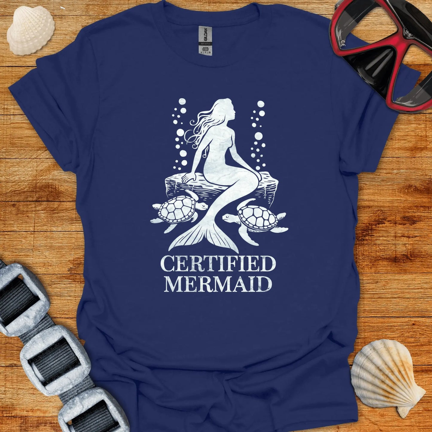 T-Shirt Navy / S Mermaid Turtles T-Shirt