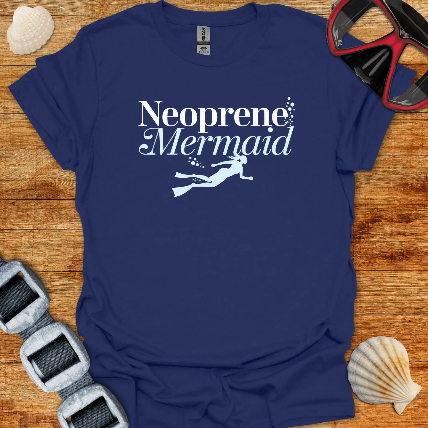 T-Shirt Navy / S Neoprene Mermaid T-Shirt