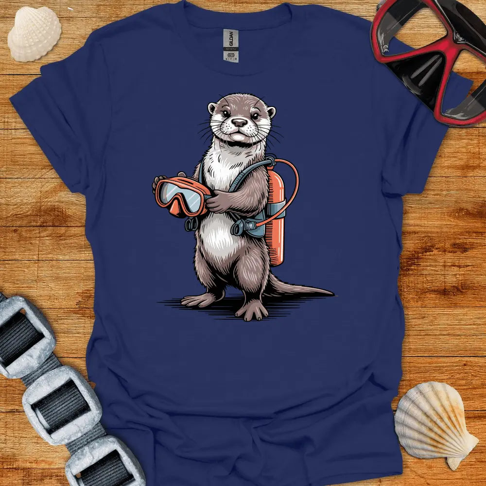 T-Shirt Navy / S Otter Diver T-Shirt