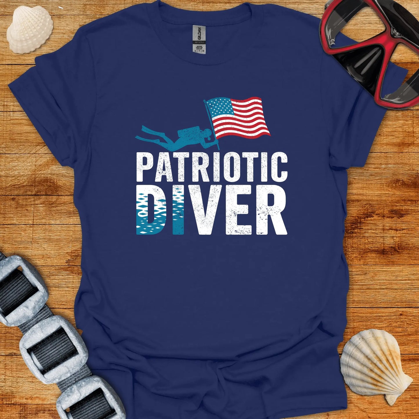 T-Shirt Navy / S Patriotic Diver T-Shirt