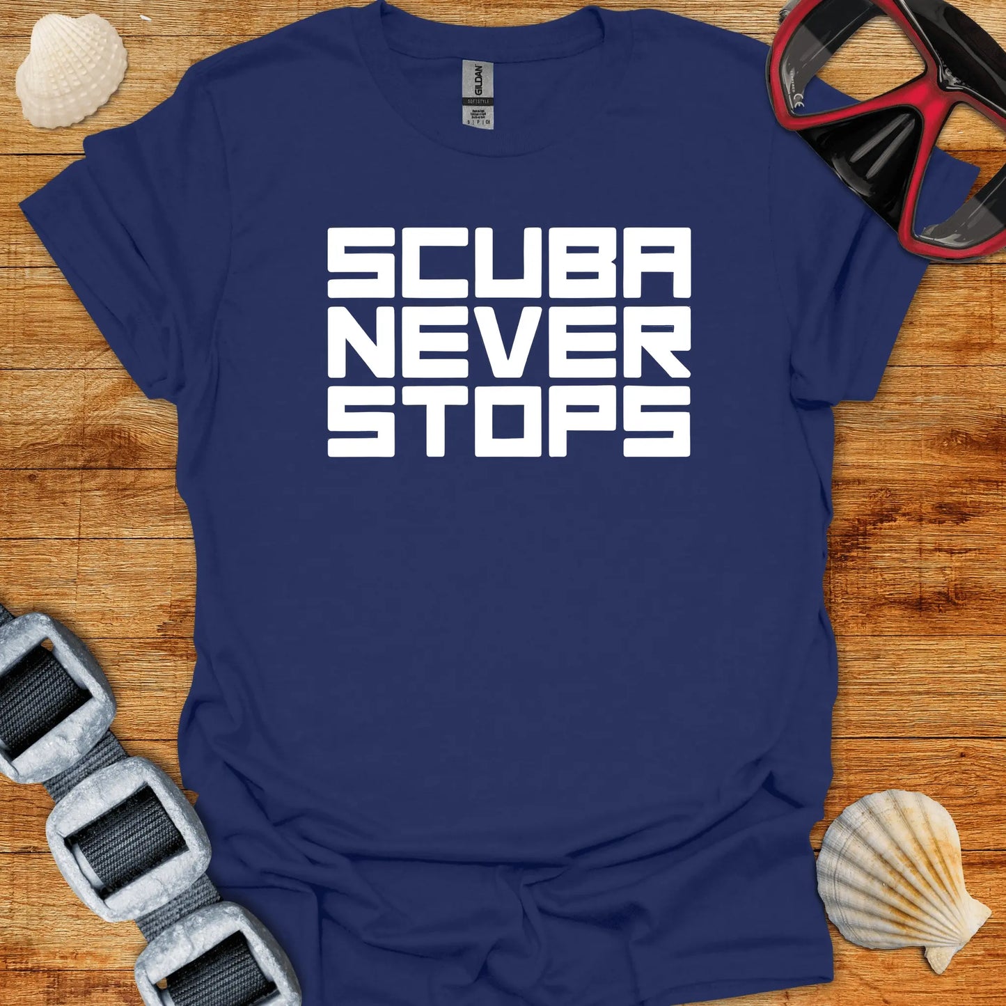 T-Shirt Navy / S SCUBA Never Stops T-Shirt