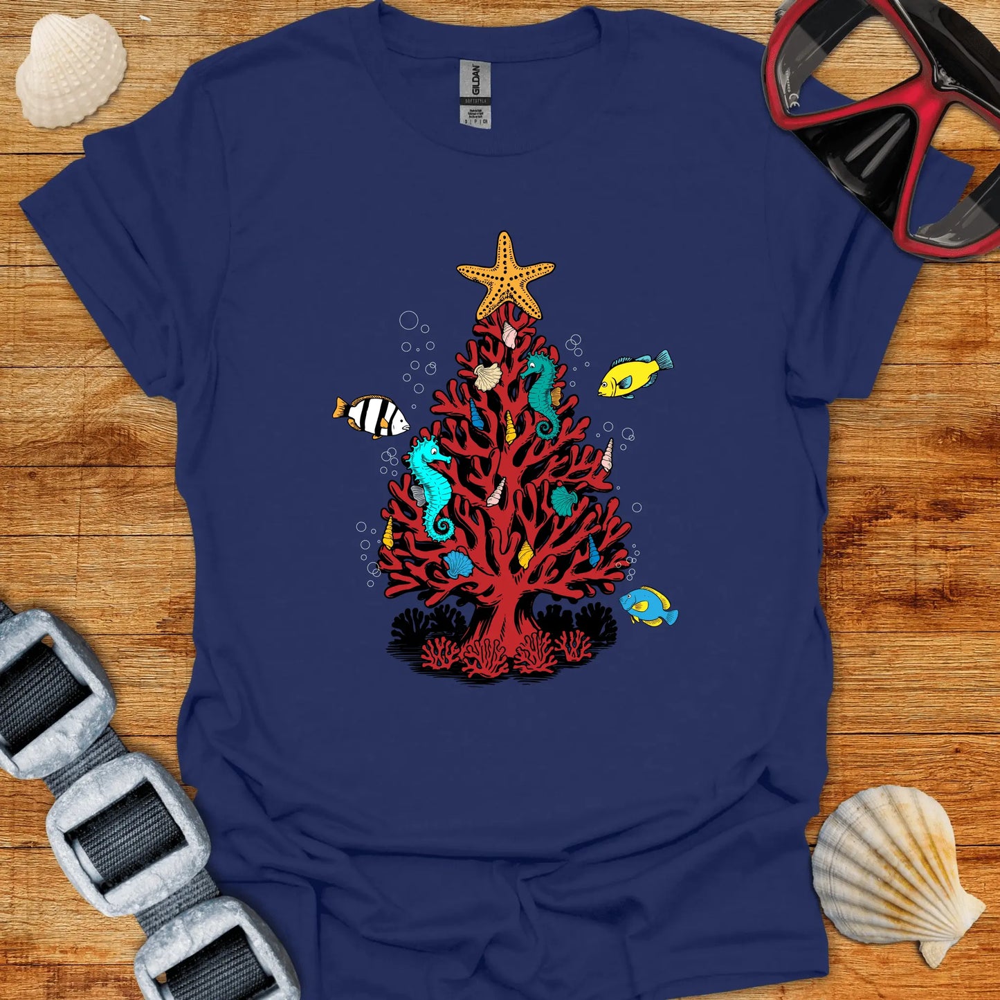 T-Shirt Navy / S Xmas Dive Tree T-Shirt