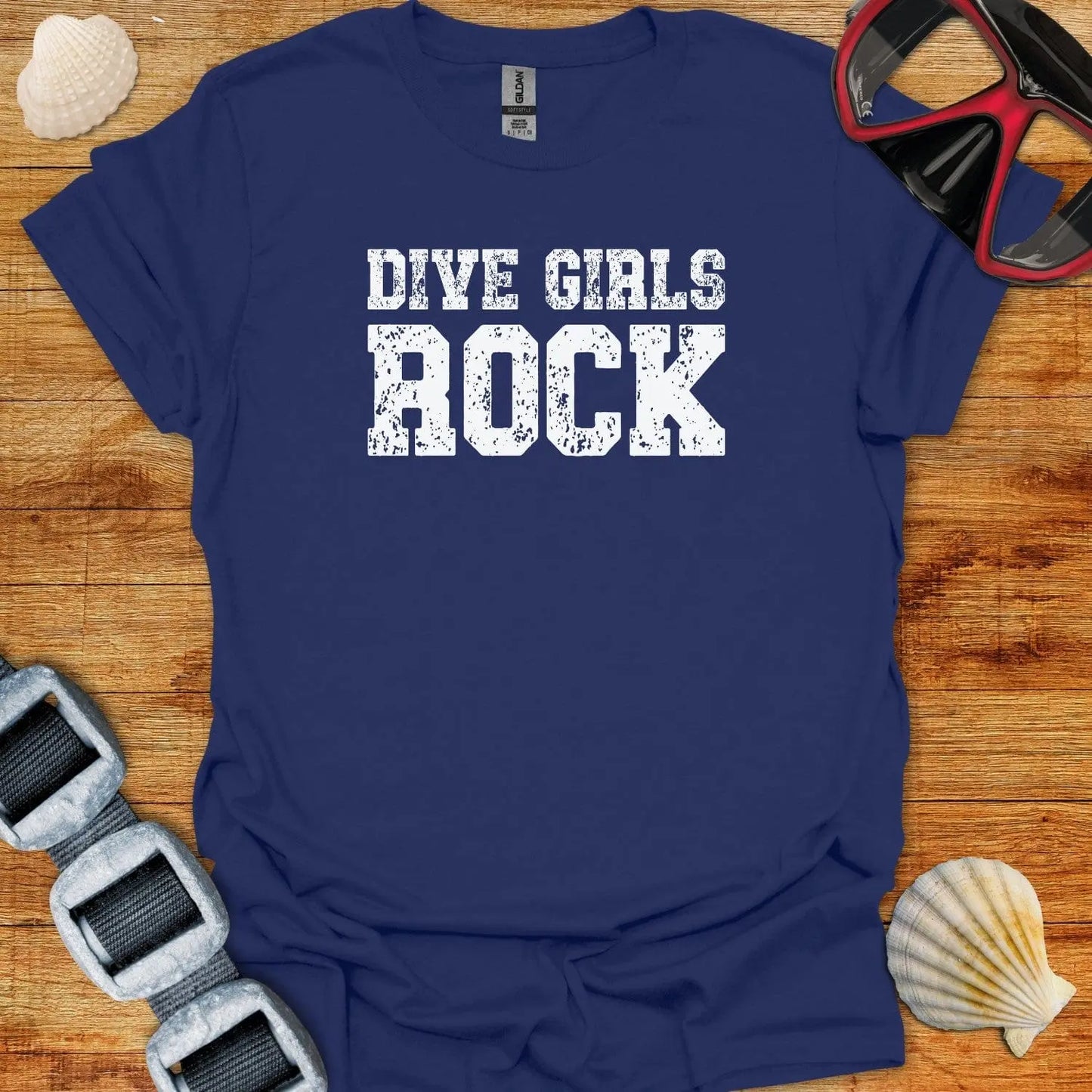 T-Shirt Navy / XS Dive Girls Rock