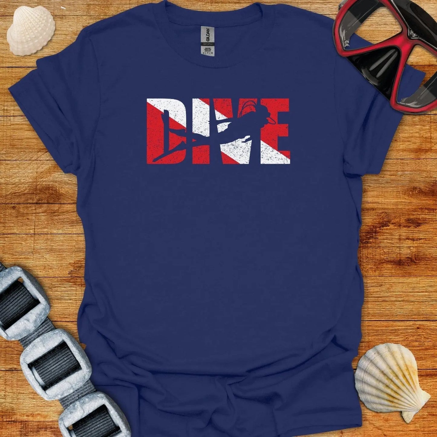 T-Shirt Navy / XS Dive Grunge