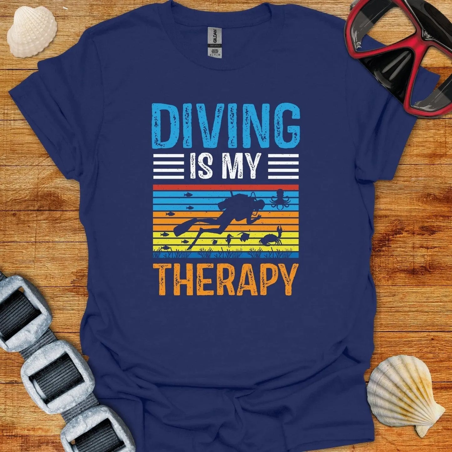 T-Shirt Navy / XS Diving Is My Therapy