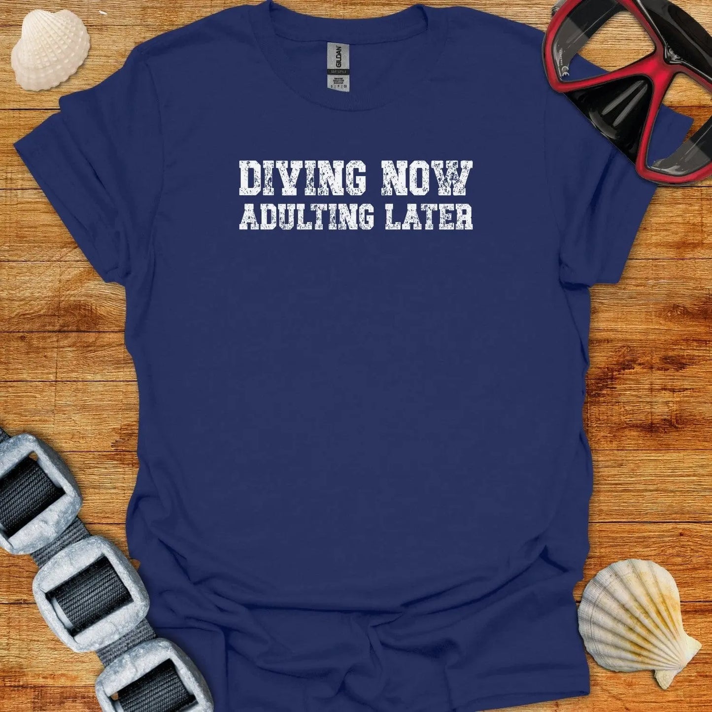 T-Shirt Navy / XS Diving Now Adulting Later