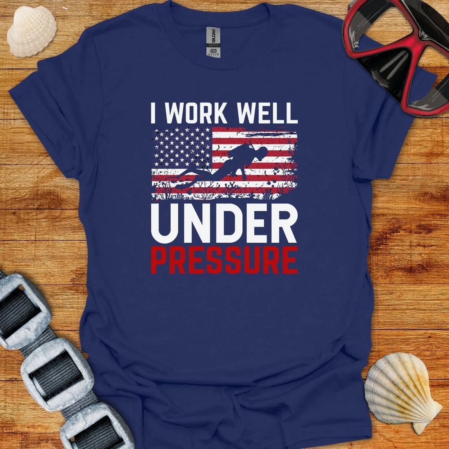 T-Shirt Navy / XS I Work Well Under Pressure