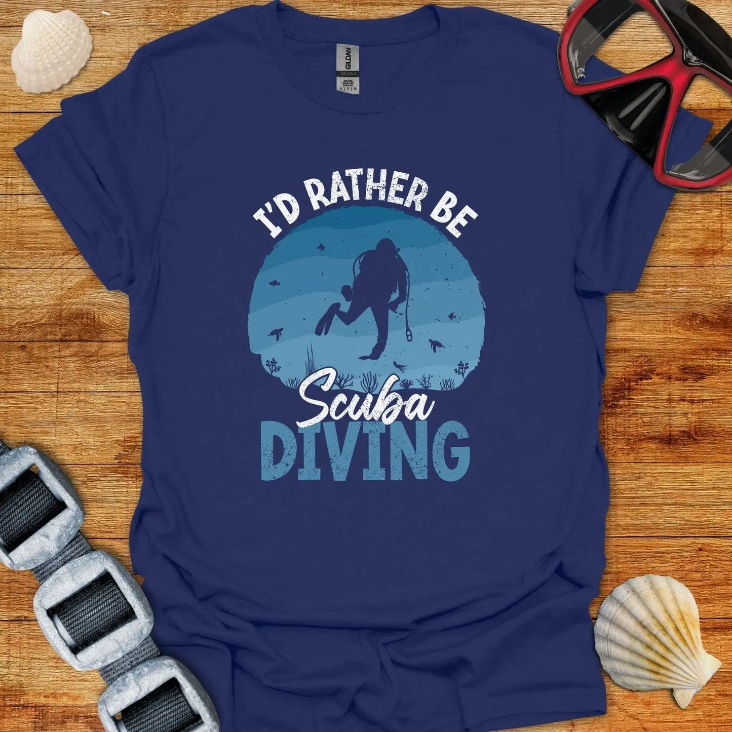 T-Shirt Navy / XS I Would Rather Be Scuba Diving