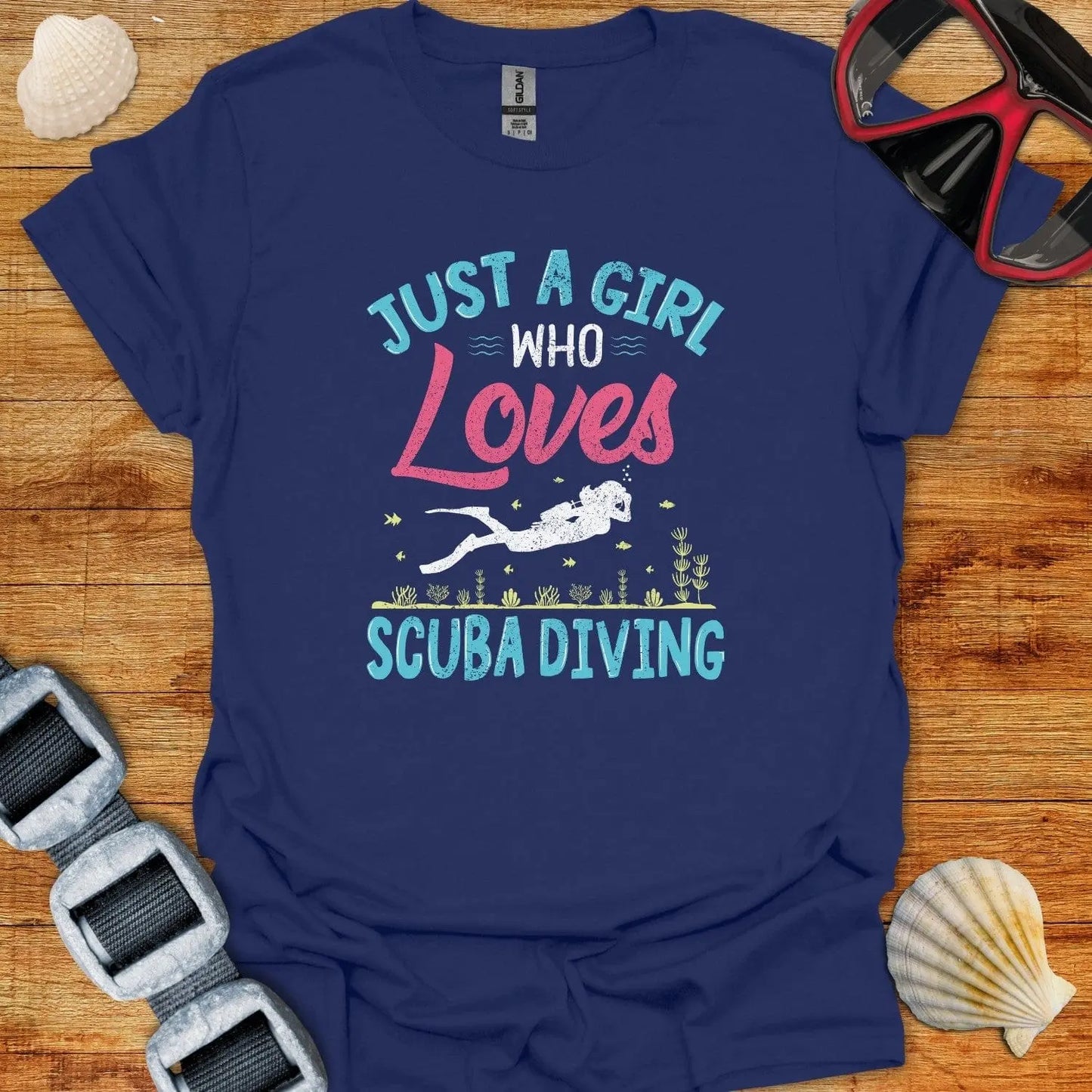 T-Shirt Navy / XS Just A Girl Who Loves Diving
