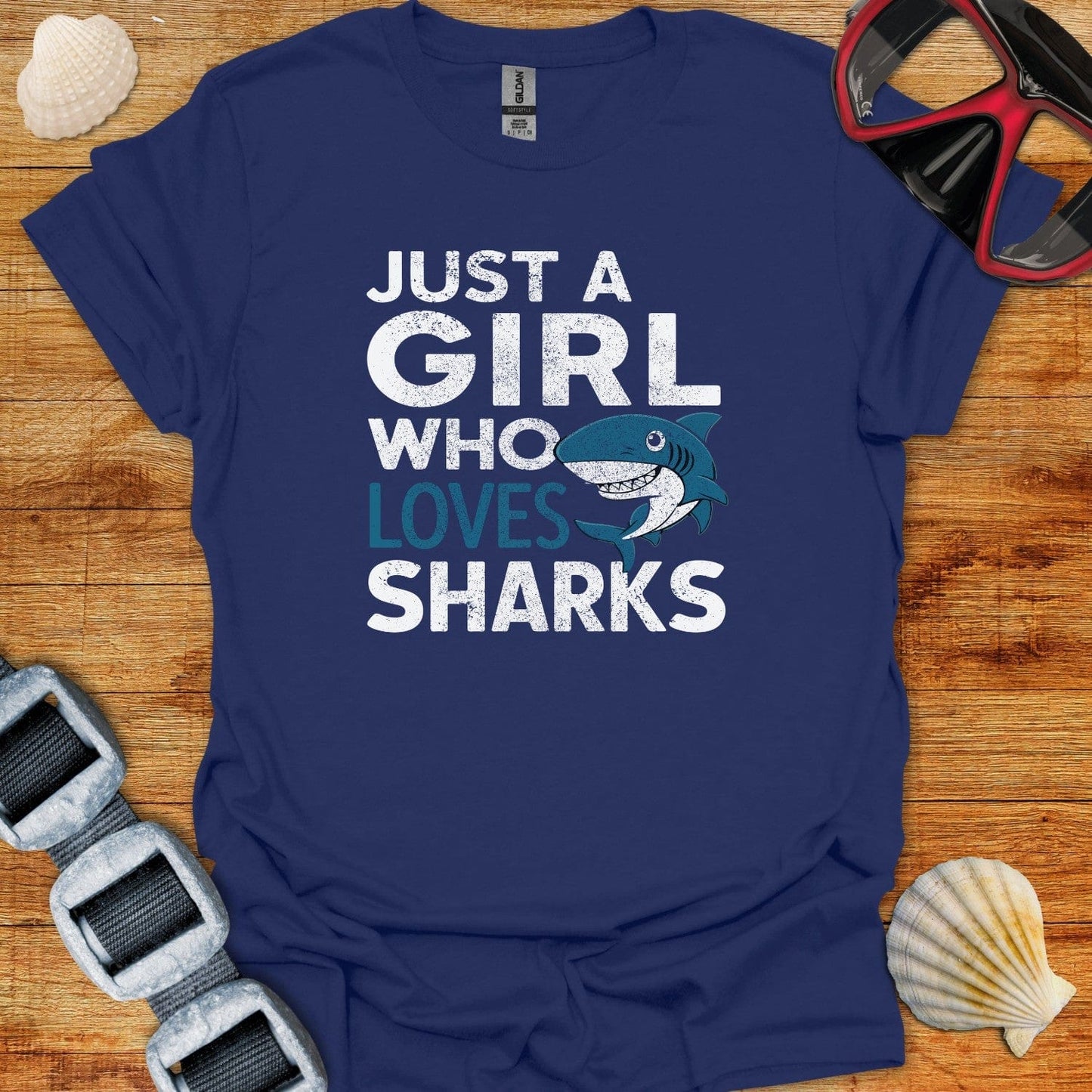 T-Shirt Navy / XS Just A Girl Who Loves Sharks