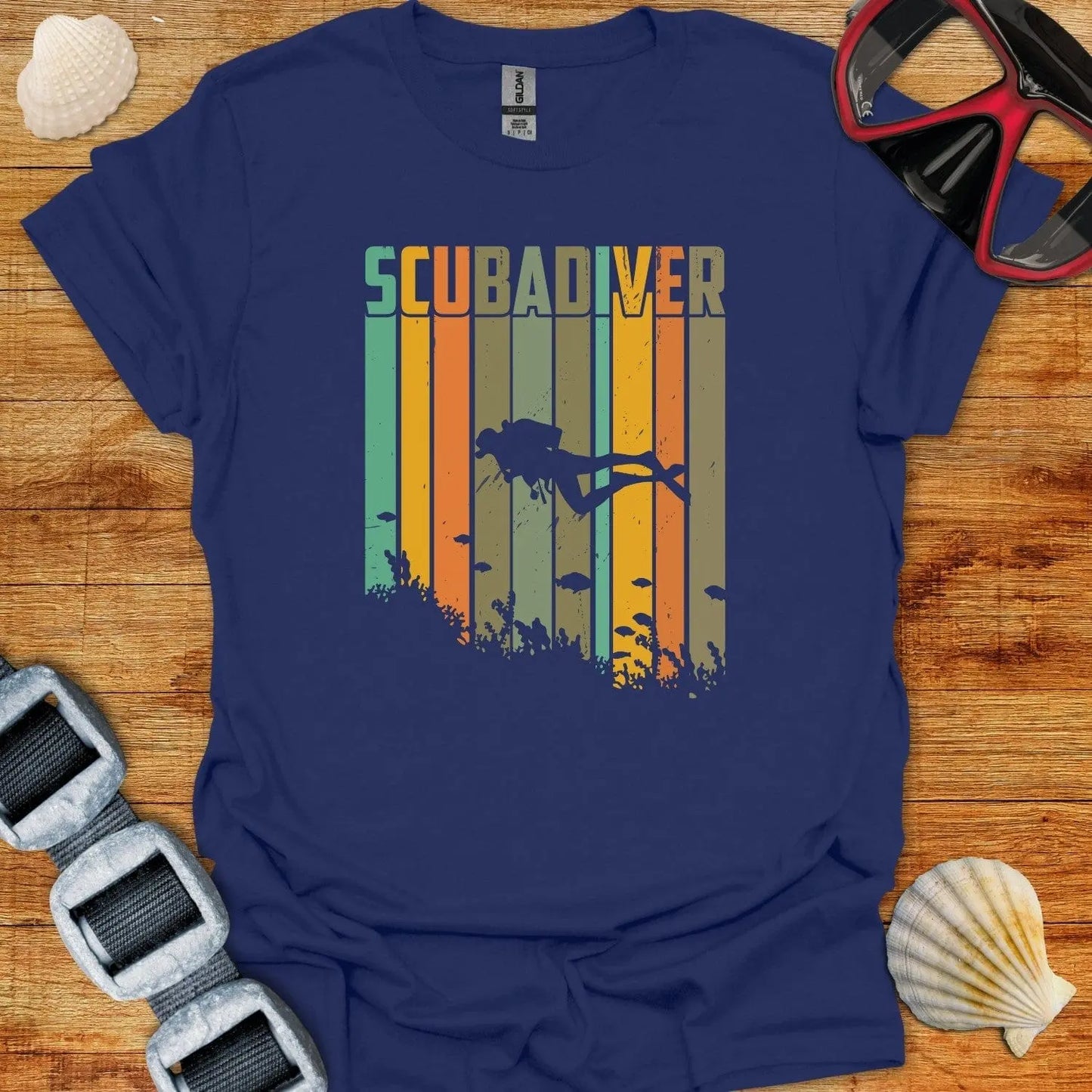 T-Shirt Navy / XS Scuba Diver Stripes