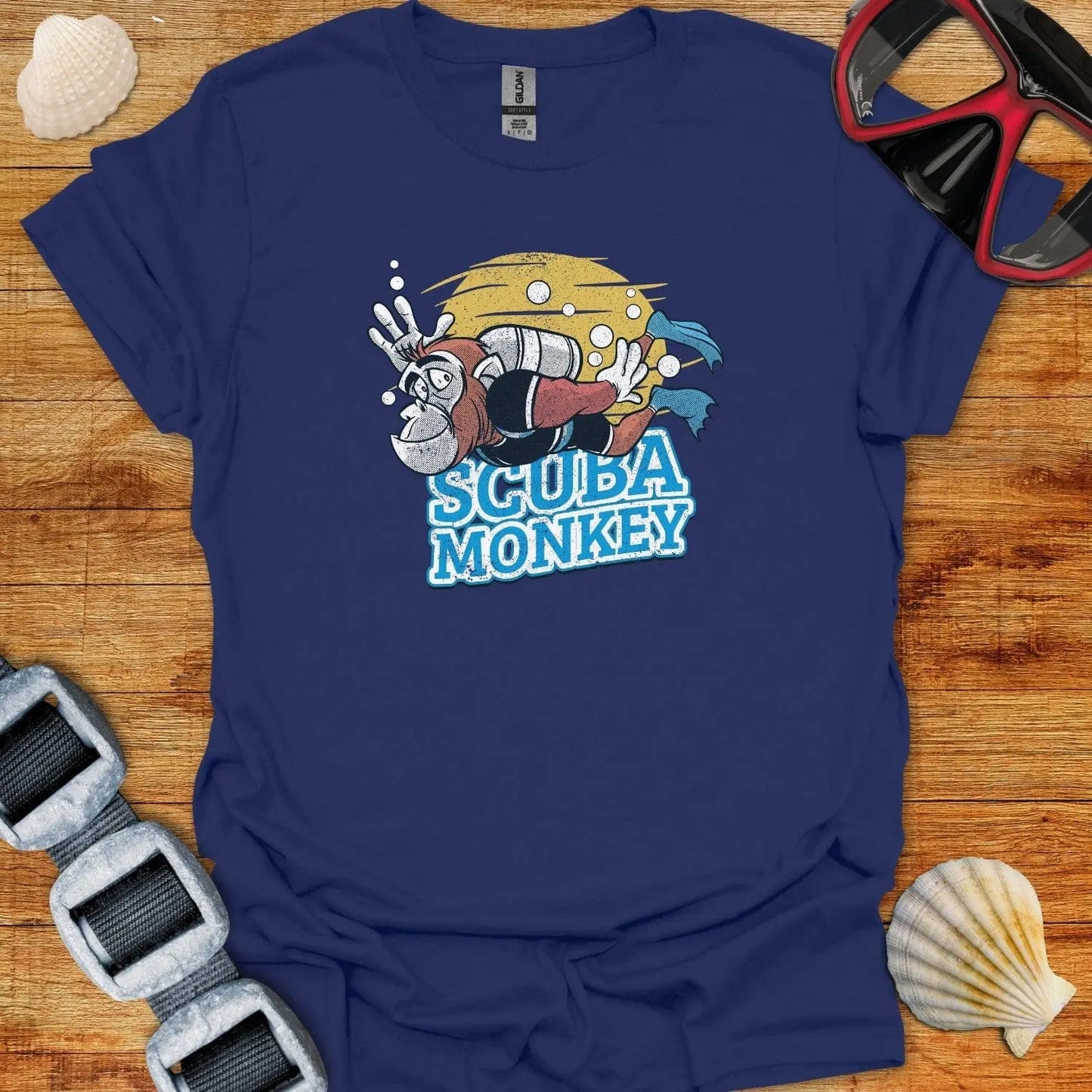 T-Shirt Navy / XS Scuba Monkey