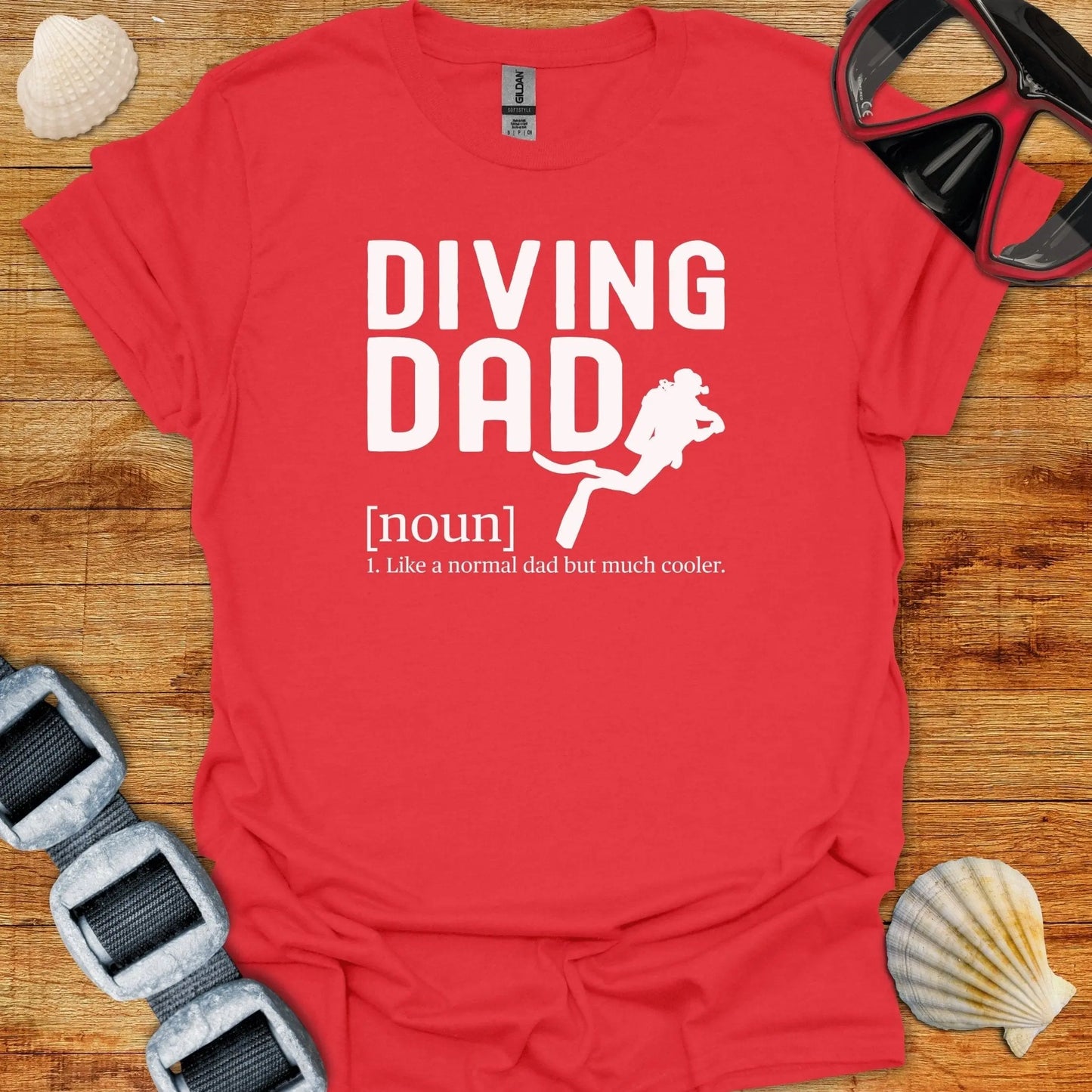 T-Shirt Red / S Cool Diving Dad T-Shirt