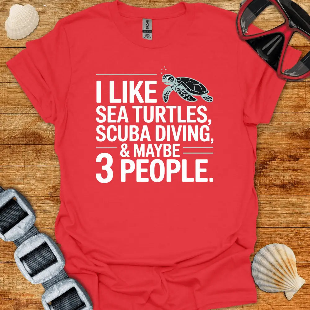 T-Shirt Red / S I Like Sea Turtles T-Shirt