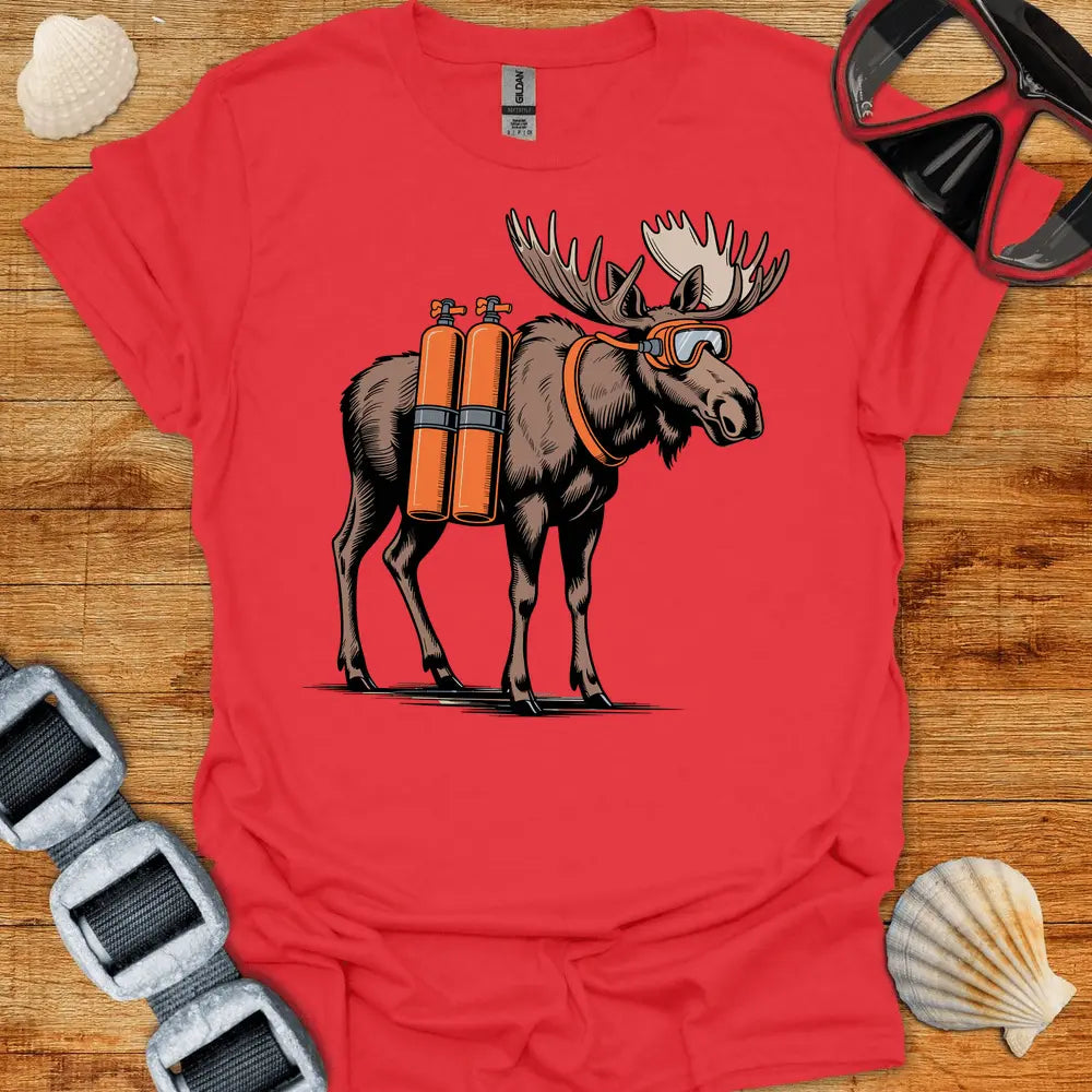 T-Shirt Red / S Moose Diver T-Shirt