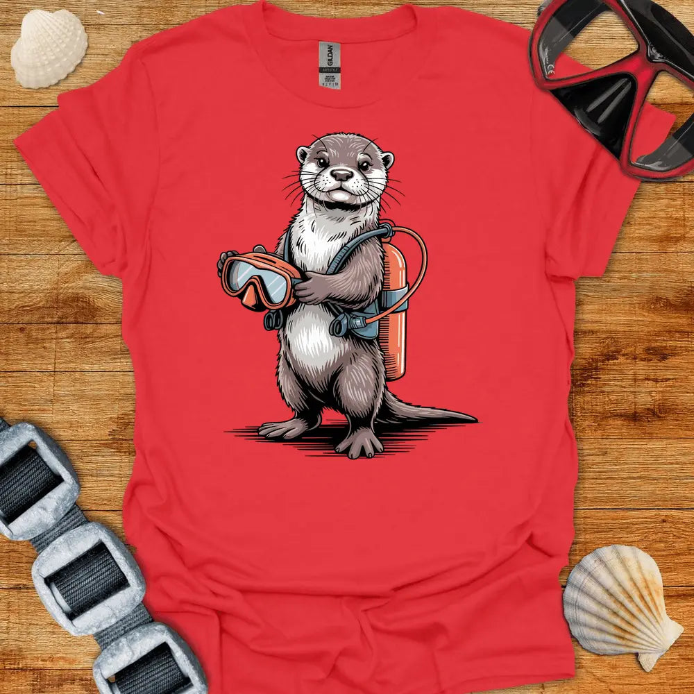 T-Shirt Red / S Otter Diver T-Shirt