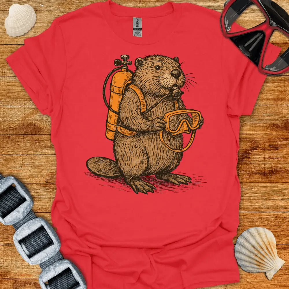 T-Shirt Red / S Scuba Beaver T-Shirt