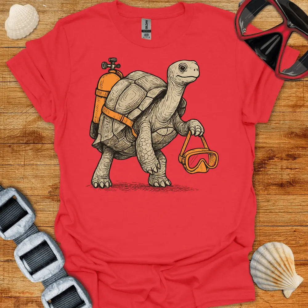 T-Shirt Red / S Scuba Tortoise T-Shirt