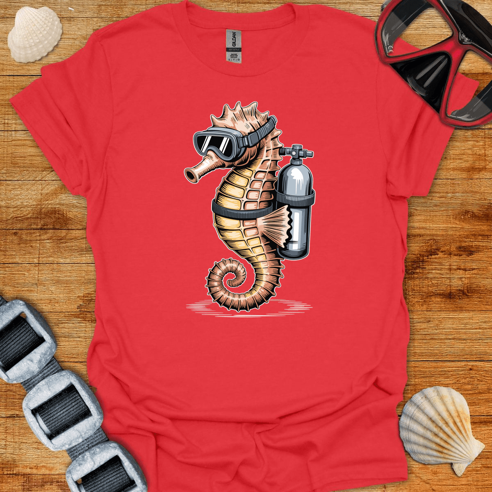 T-Shirt Red / S Seahorse Diver T-Shirt