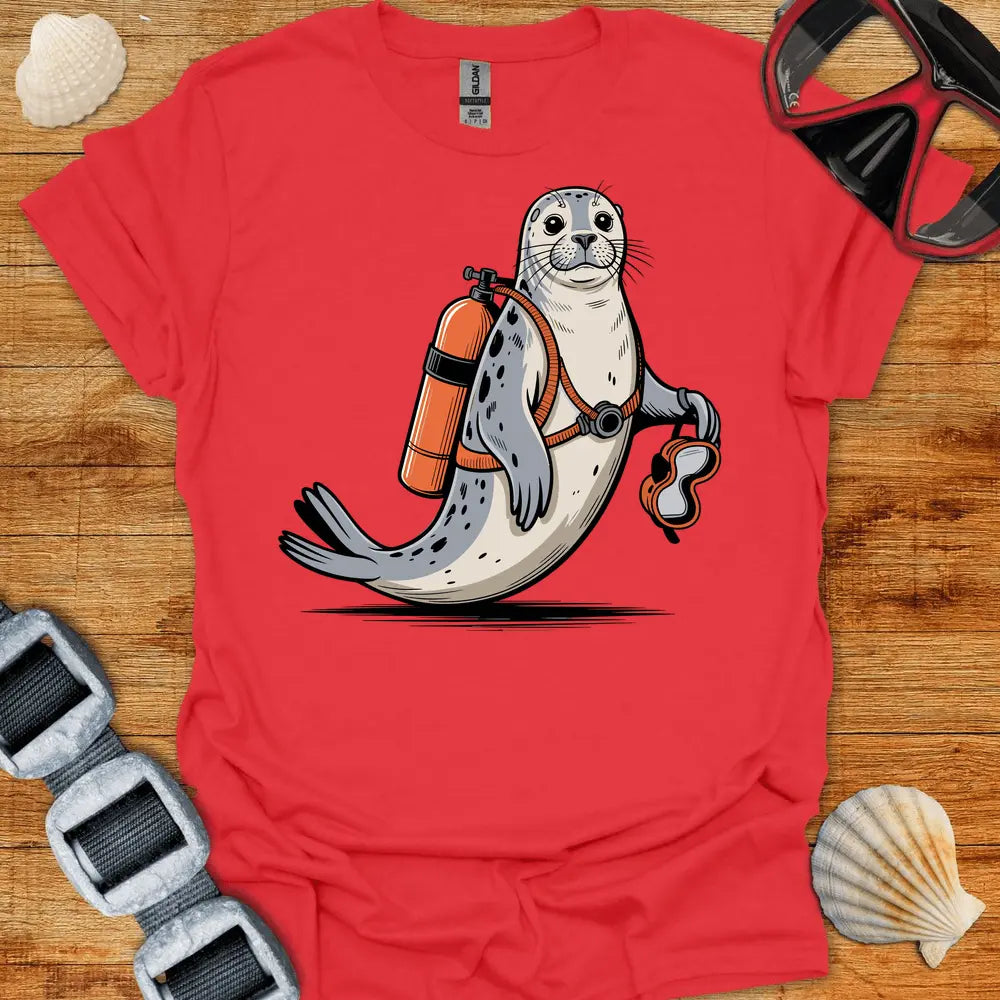 T-Shirt Red / S Seal Diver T-Shirt