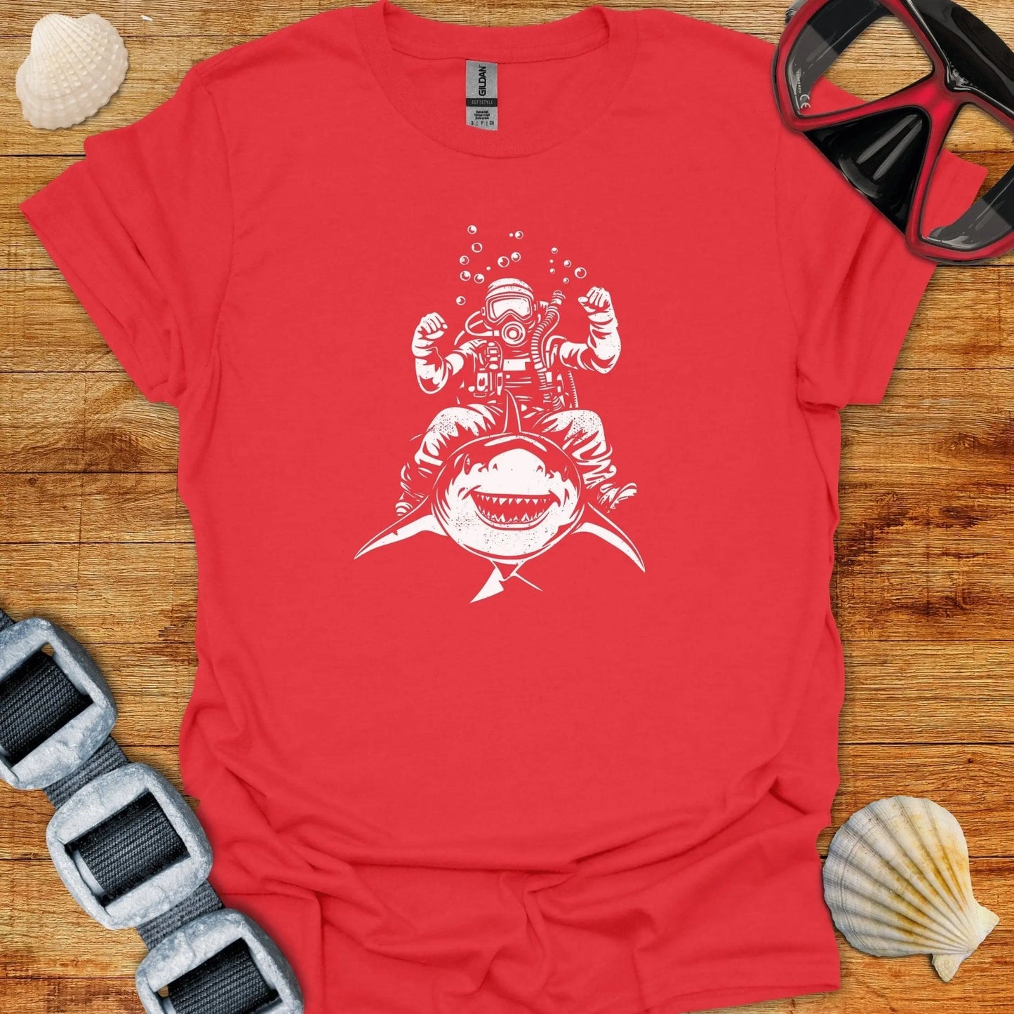 T-Shirt Red / S Shark Rider T-Shirt