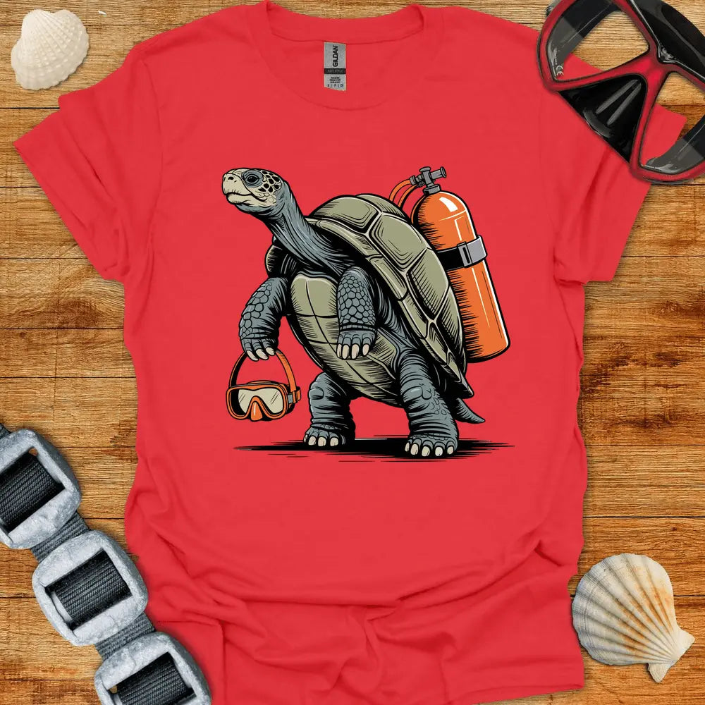 T-Shirt Red / S Tortoise Diver T-Shirt