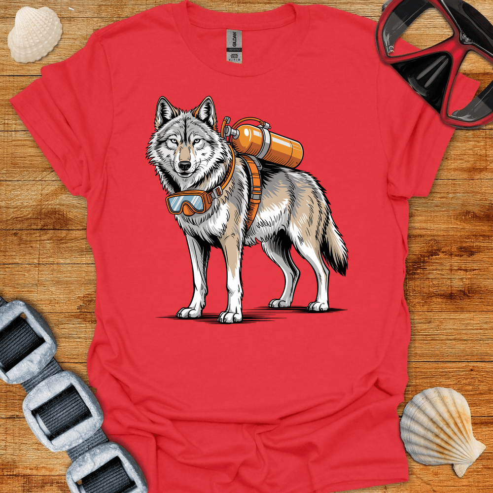T-Shirt Red / S Wolf Diver T-Shirt