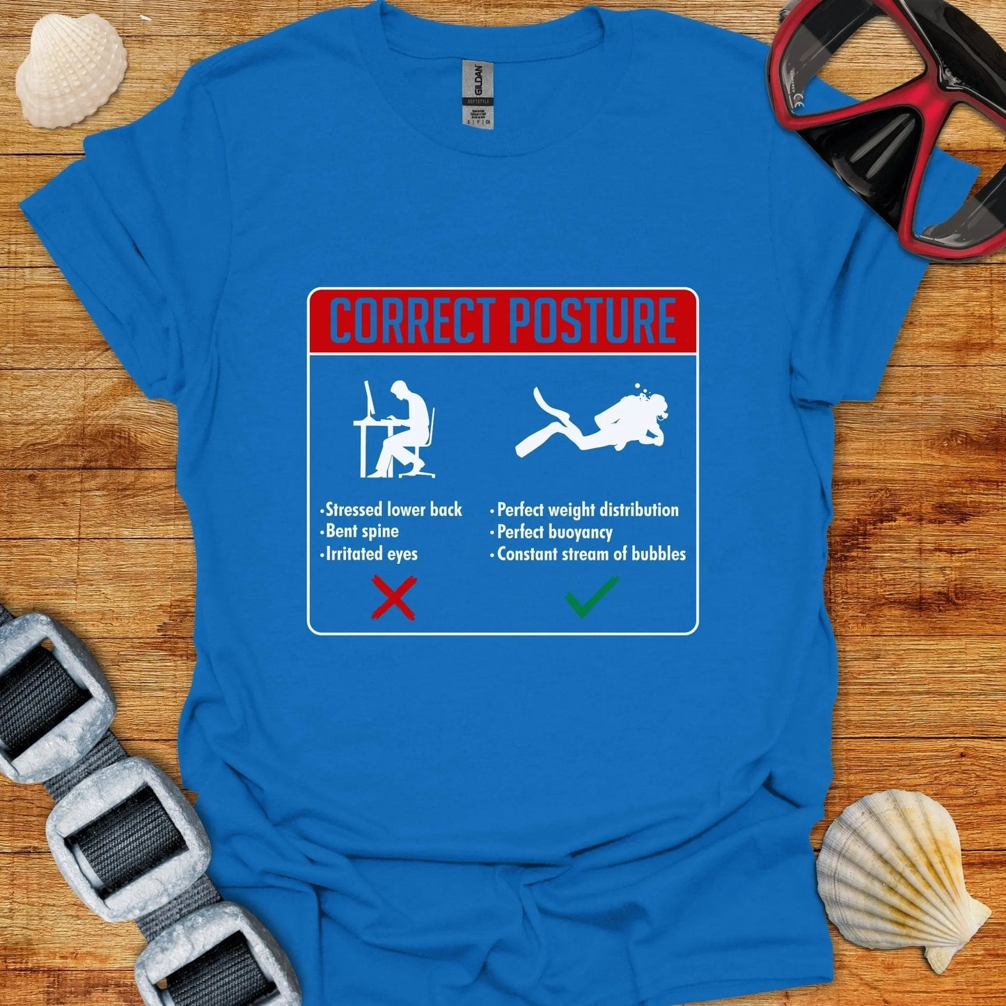 T-Shirt Royal / S Correct Posture T-Shirt