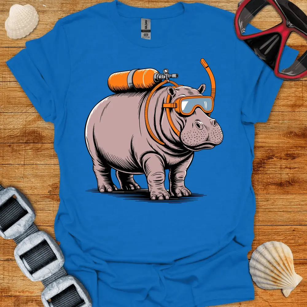 T-Shirt Royal / S Hippo Diver T-Shirt