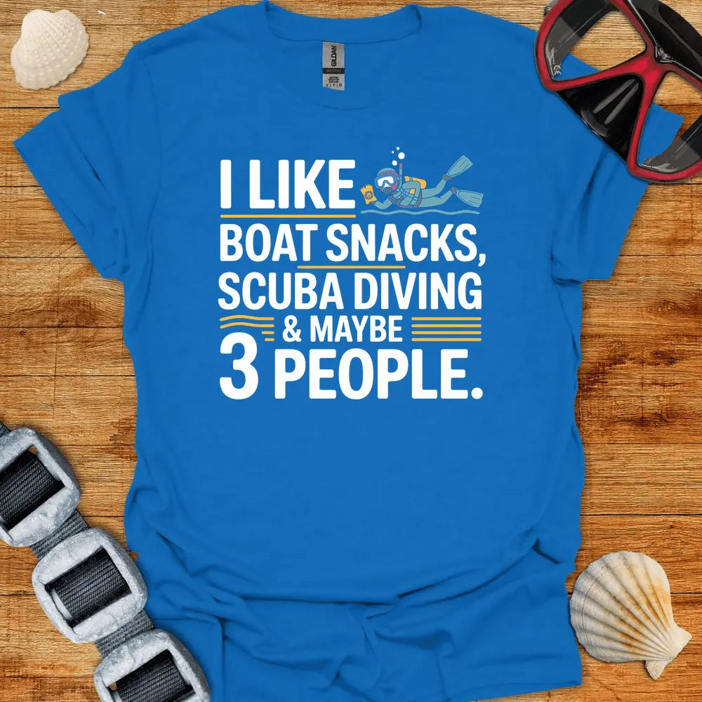 T-Shirt Royal / S I Like Boat Snacks T-Shirt