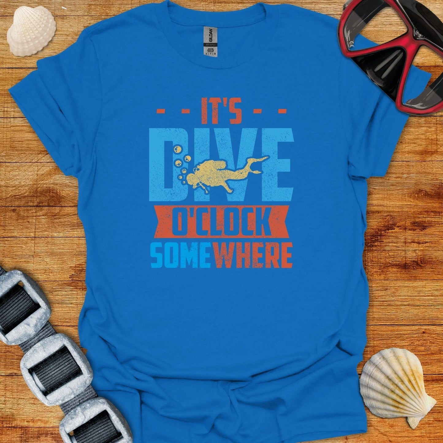 T-Shirt Royal / S It's Dive O'clock Somewhere T-Shirt