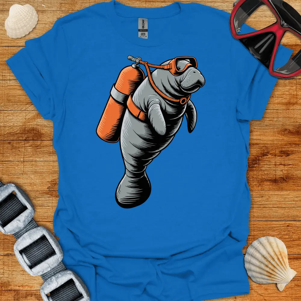 T-Shirt Royal / S Manatee Diver T-Shirt